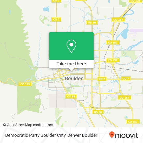 Mapa de Democratic Party Boulder Cnty