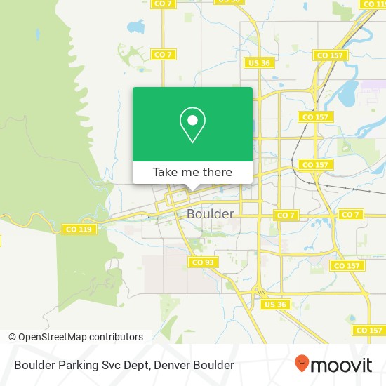 Mapa de Boulder Parking Svc Dept