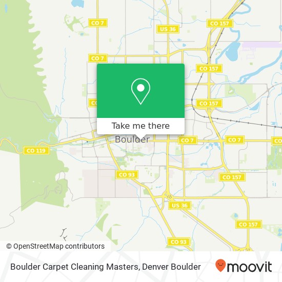 Boulder Carpet Cleaning Masters map