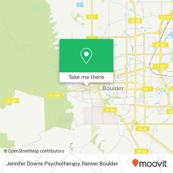 Jennifer Downs Psychotherapy map