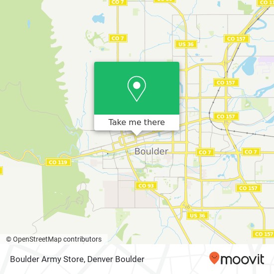 Boulder Army Store map