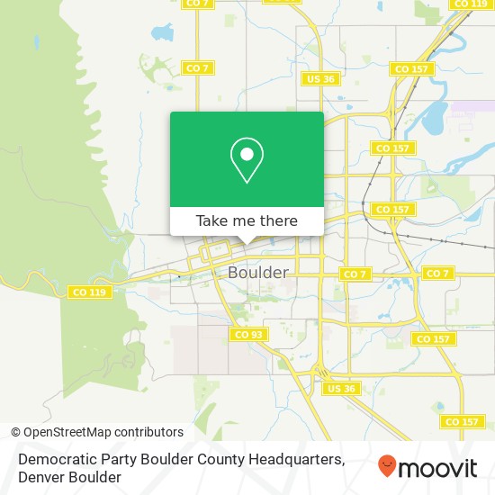 Democratic Party Boulder County Headquarters map