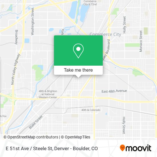 E 51st Ave / Steele St map