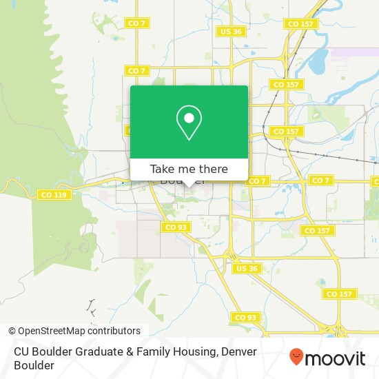 Mapa de CU Boulder Graduate & Family Housing