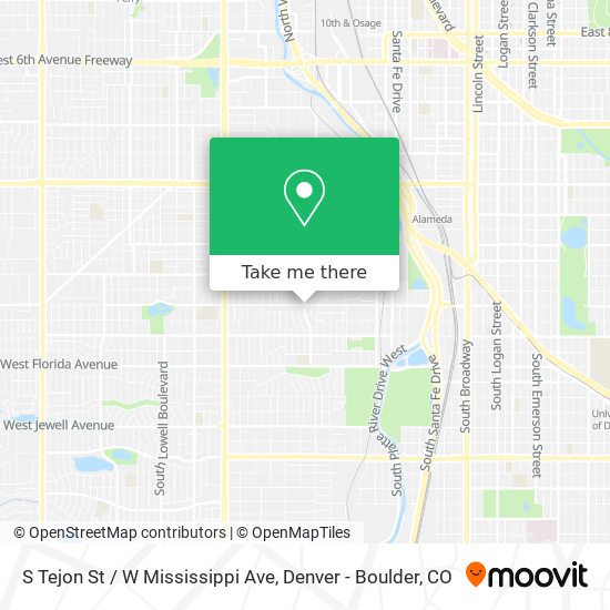 Mapa de S Tejon St / W Mississippi Ave