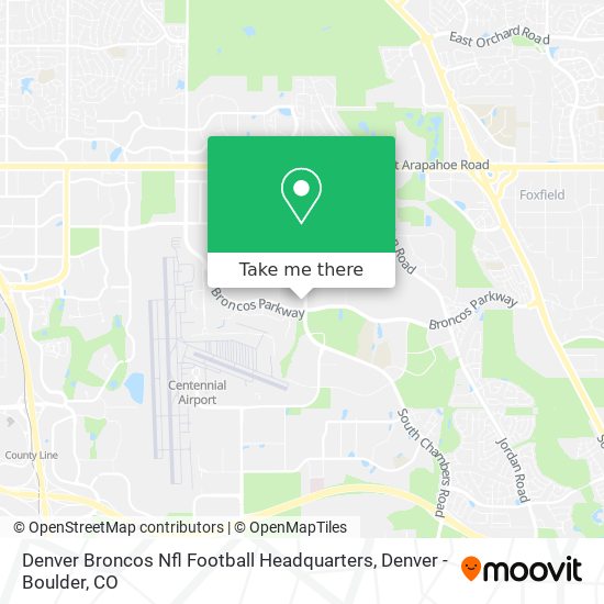 Denver Broncos Nfl Football Headquarters map