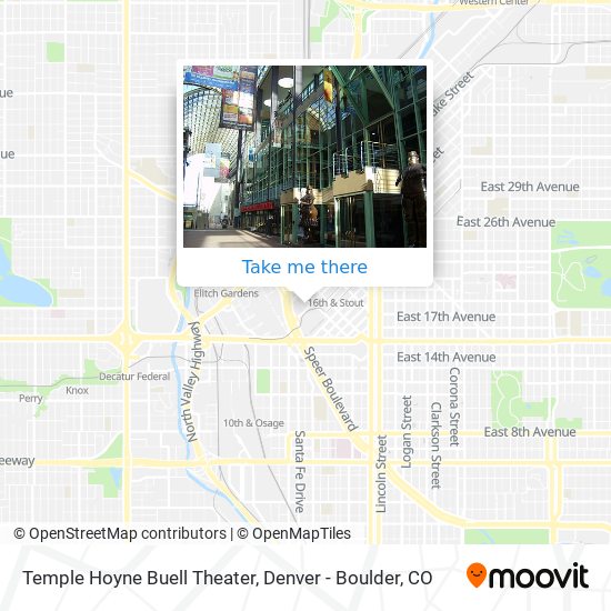 Temple Hoyne Buell Theater map