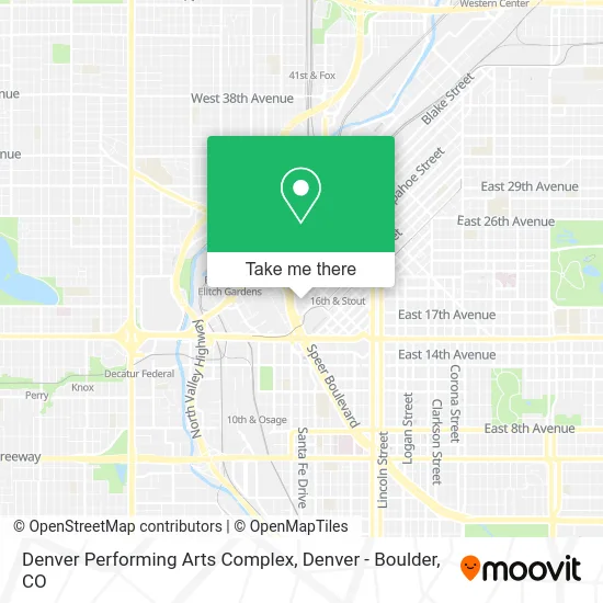Denver Performing Arts Complex map