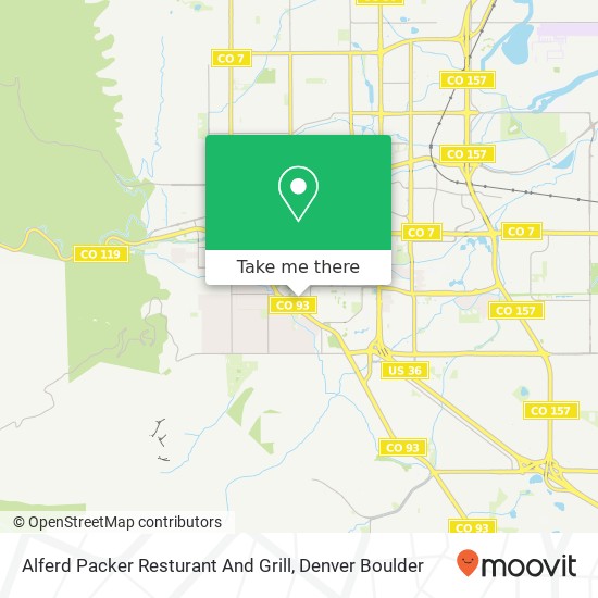 Alferd Packer Resturant And Grill map