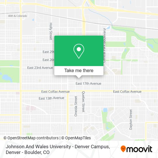 Johnson And Wales University - Denver Campus map