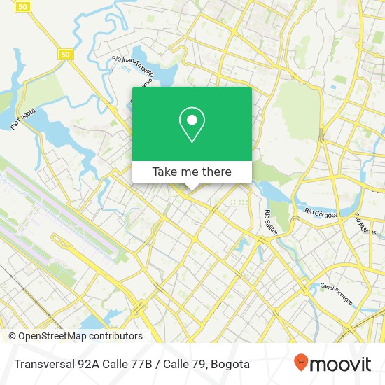 Transversal 92A Calle 77B / Calle 79 map