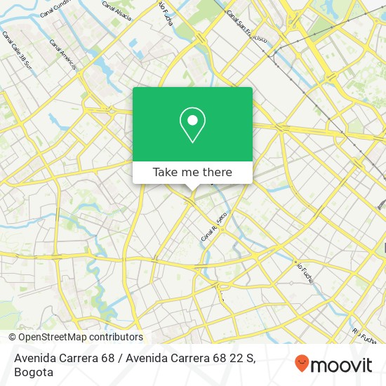 Mapa de Avenida Carrera 68 / Avenida Carrera 68 22 S