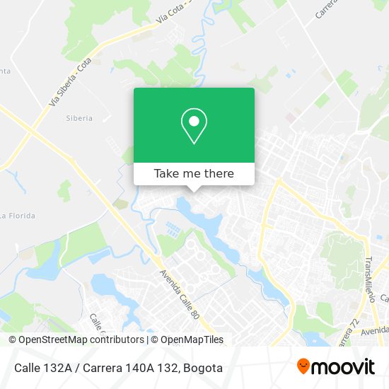 Mapa de Calle 132A / Carrera 140A 132