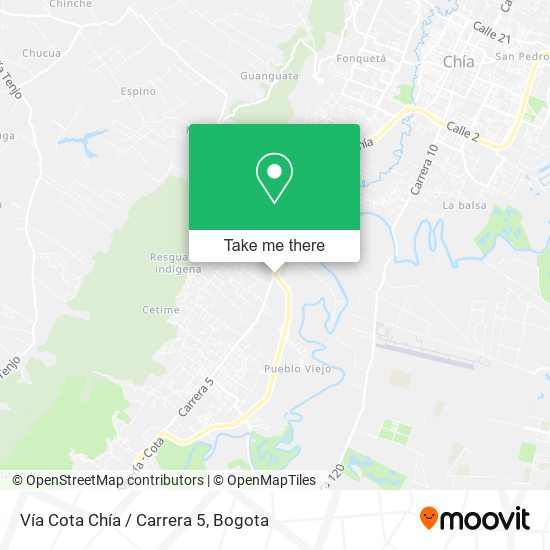 Vía Cota Chía / Carrera 5 map
