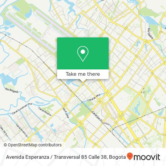 Mapa de Avenida Esperanza / Transversal 85 Calle 38