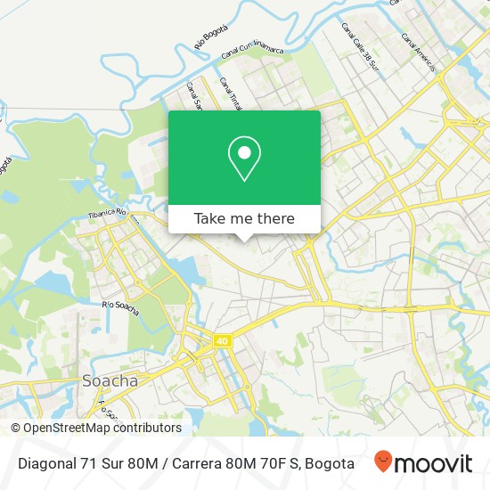 Mapa de Diagonal 71 Sur 80M / Carrera 80M 70F S