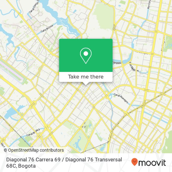 Diagonal 76 Carrera 69 / Diagonal 76 Transversal 68C map