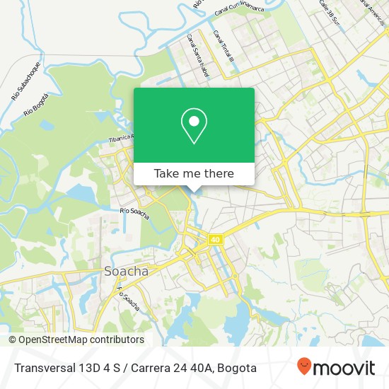 Mapa de Transversal 13D 4 S / Carrera 24 40A