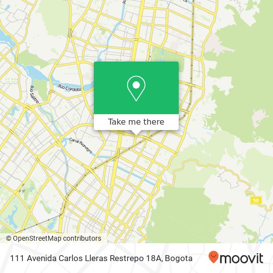 Mapa de 111 Avenida Carlos Lleras Restrepo 18A