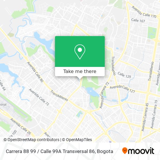 Mapa de Carrera 88 99 / Calle 99A Transversal 86