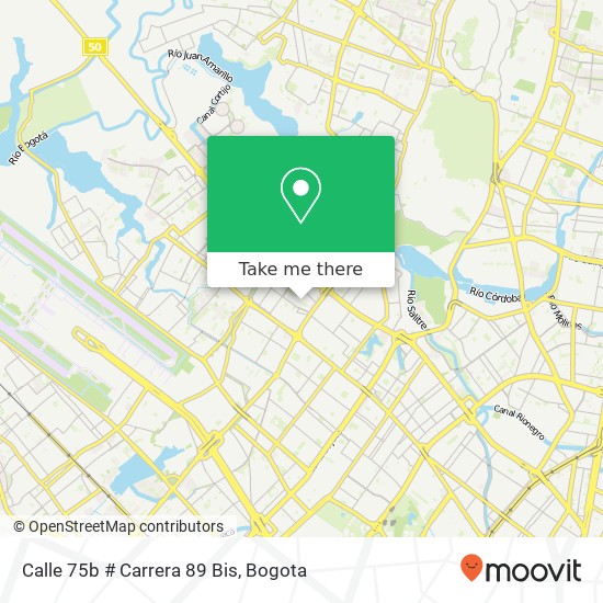 Mapa de Calle 75b # Carrera 89 Bis