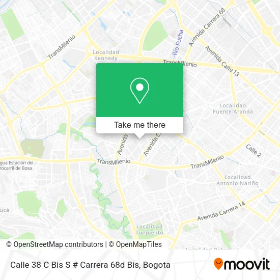 Mapa de Calle 38 C Bis S # Carrera 68d Bis