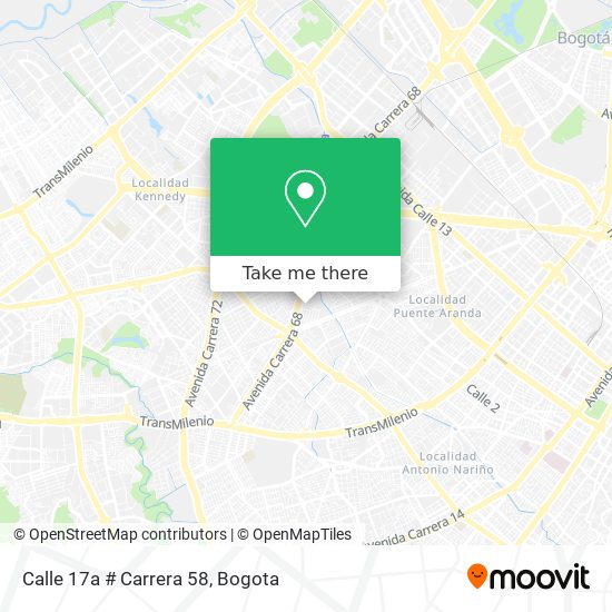 Calle 17a # Carrera 58 map