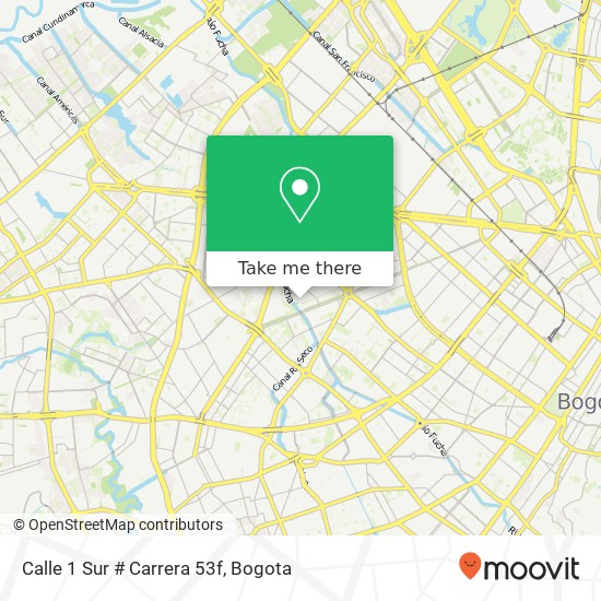 Mapa de Calle 1 Sur # Carrera 53f