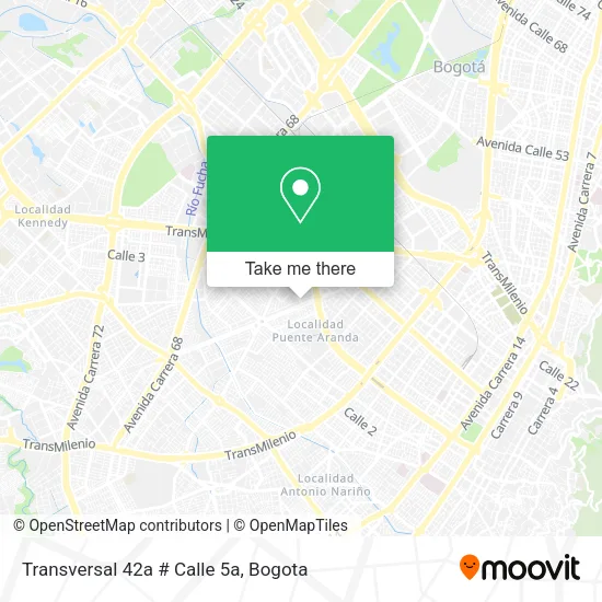 Mapa de Transversal 42a # Calle 5a