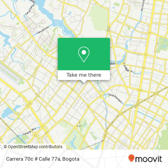 Mapa de Carrera 70c # Calle 77a