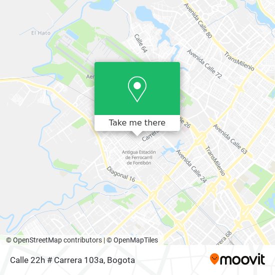 Calle 22h # Carrera 103a map