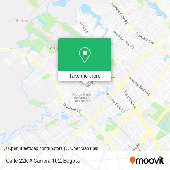 Calle 22k # Carrera 102 map