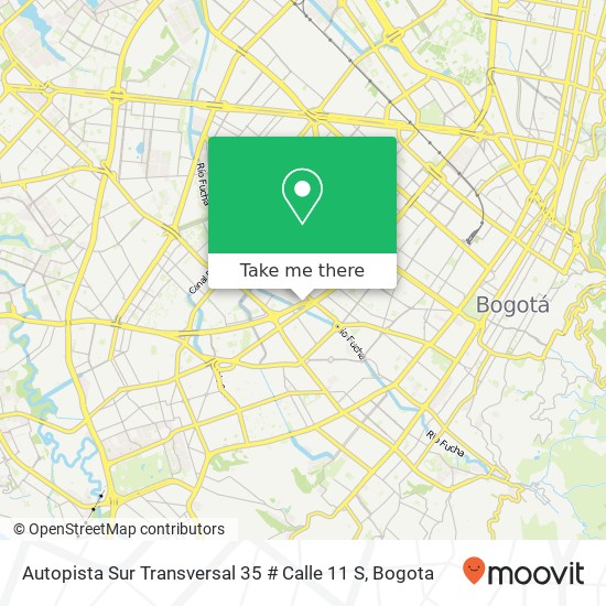 Autopista Sur Transversal 35 # Calle 11 S map