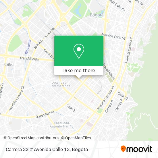 Carrera 33 # Avenida Calle 13 map