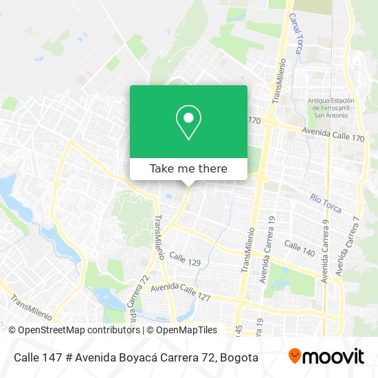 Calle 147 # Avenida Boyacá Carrera 72 map