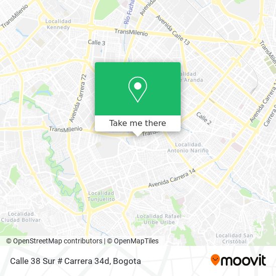Calle 38 Sur # Carrera 34d map