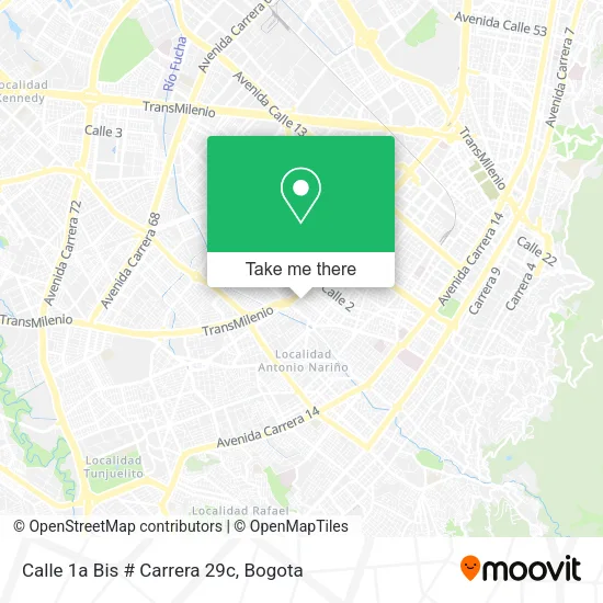 Mapa de Calle 1a Bis # Carrera 29c