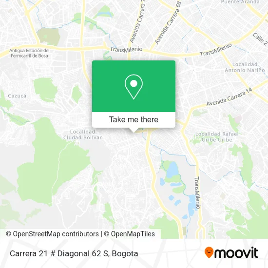 Mapa de Carrera 21 # Diagonal 62 S