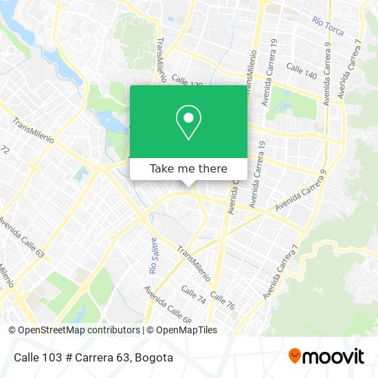 Calle 103 # Carrera 63 map