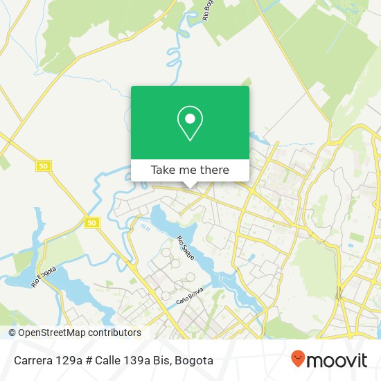 Mapa de Carrera 129a # Calle 139a Bis