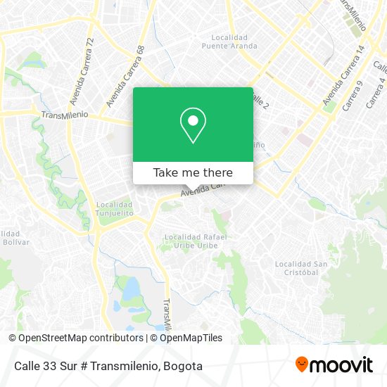 Mapa de Calle 33 Sur # Transmilenio