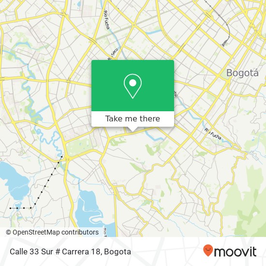 Mapa de Calle 33 Sur # Carrera 18