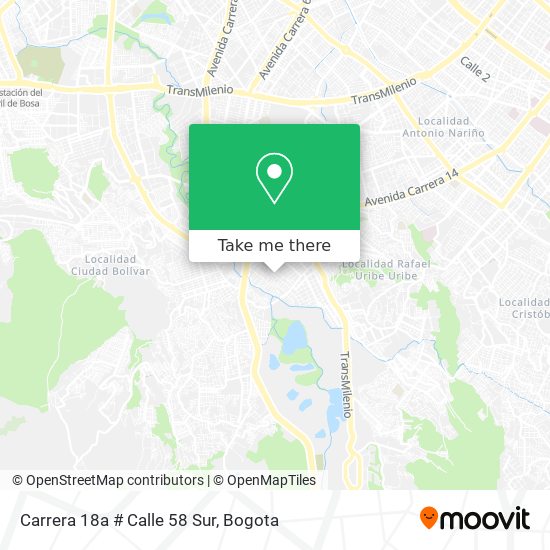 Carrera 18a # Calle 58 Sur map