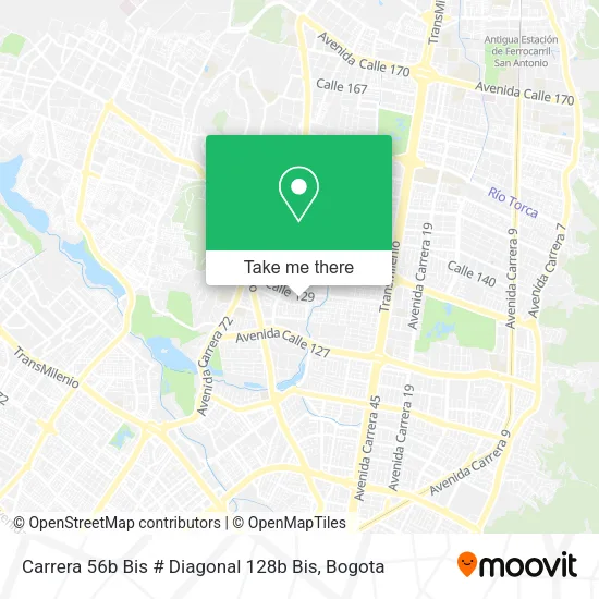 Carrera 56b Bis # Diagonal 128b Bis map