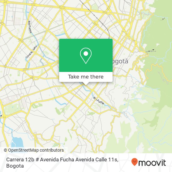 Mapa de Carrera 12b # Avenida Fucha Avenida Calle 11s
