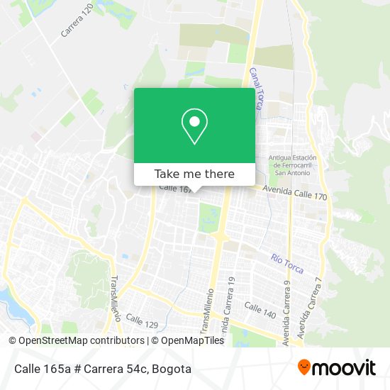 Calle 165a # Carrera 54c map