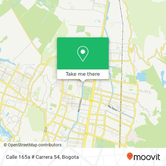 Calle 165a # Carrera 54 map