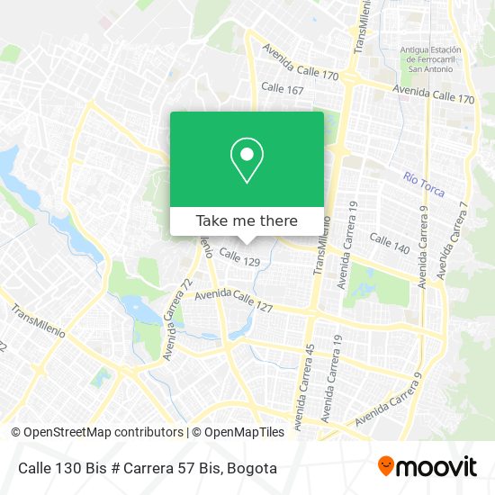 Mapa de Calle 130 Bis # Carrera 57 Bis