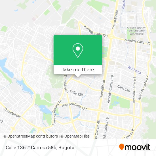 Calle 136 # Carrera 58b map
