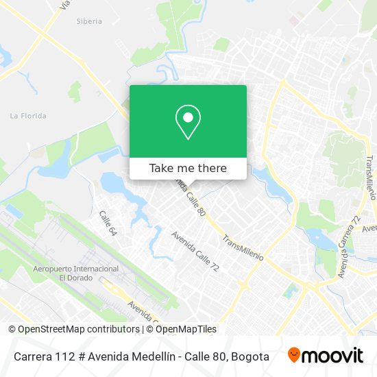 Carrera 112 # Avenida Medellín - Calle 80 map